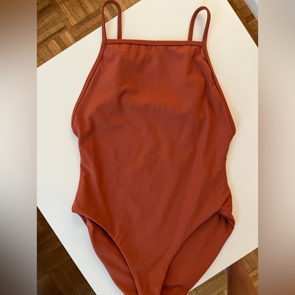 Racerback Orange Madewell bathing suit/body